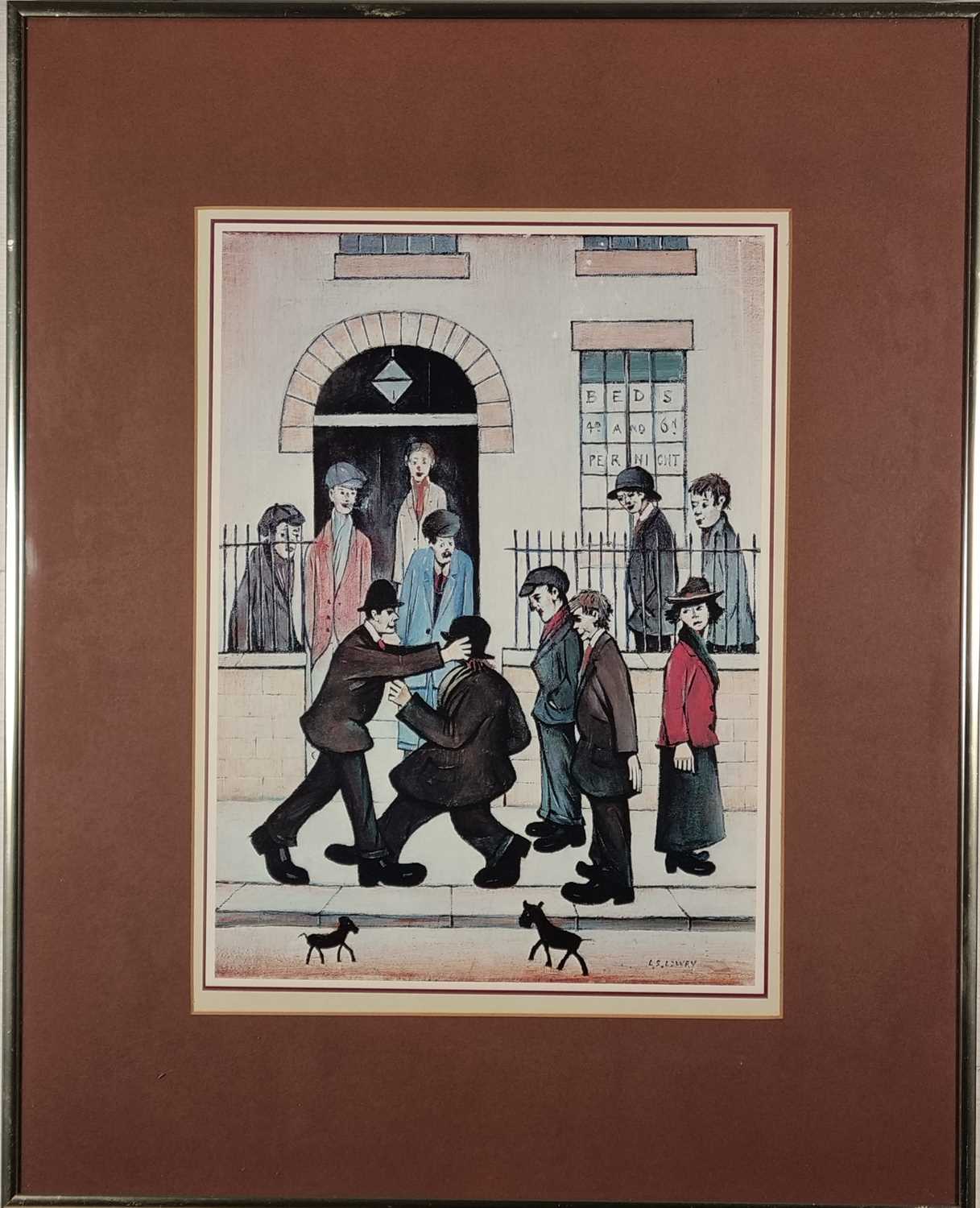 ƚ Laurence Stephen LOWRY (British 1887-1976) A Fight, Salford, Giclée print, titled on label - Image 8 of 12
