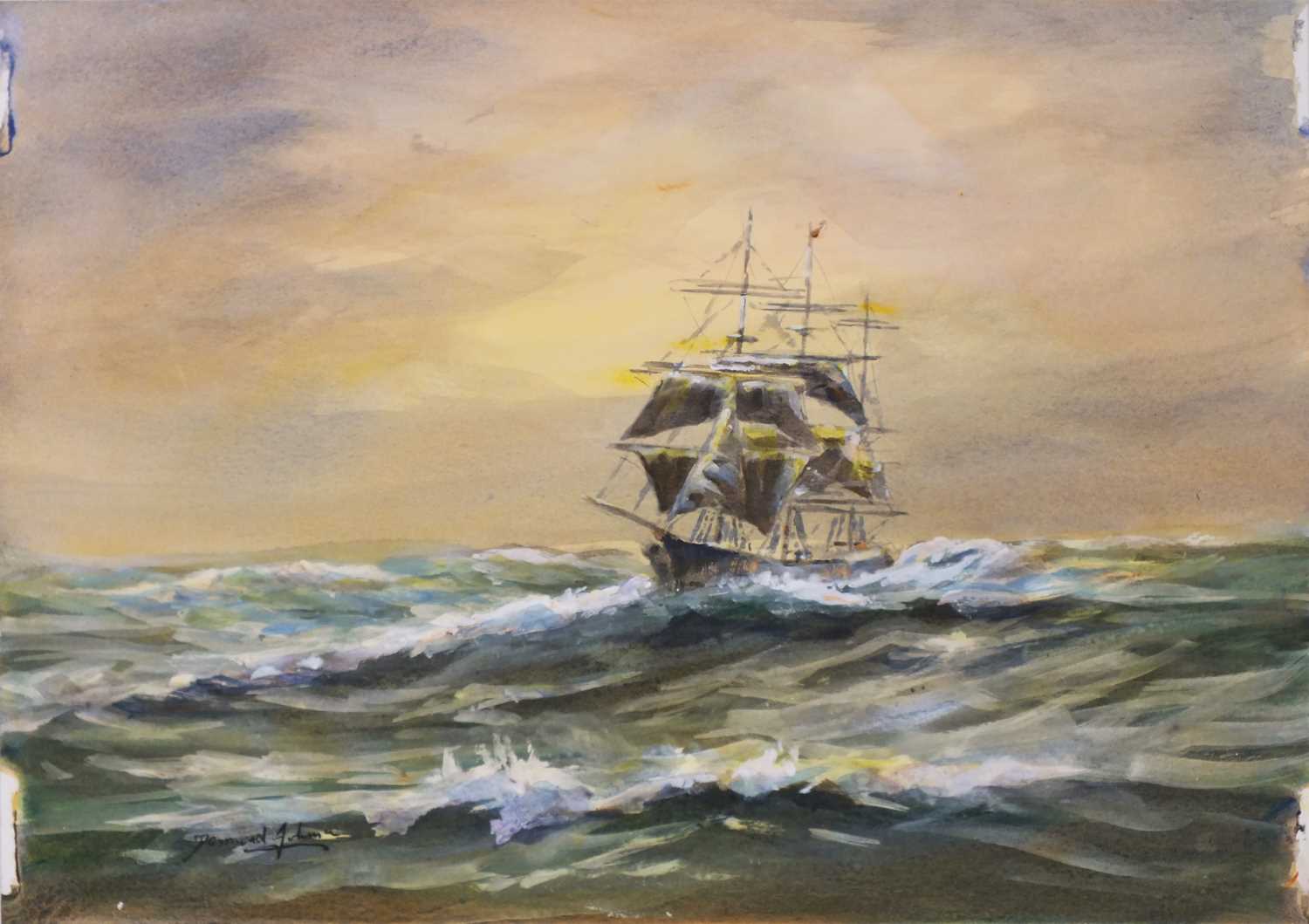 Desmond V.C. JOHNSON (British 1922-2022) A Galleon Sailing off the Coast - Image 15 of 16