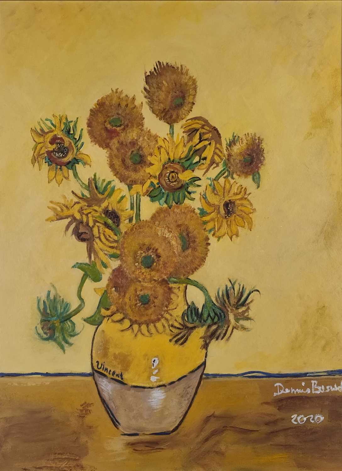 Dennis BUSWELL (British b. 1952) Sun Flower (in the style of Van Gogh), Acrylic on board, Signed and - Image 10 of 12