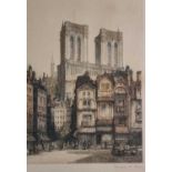 Gerald Maurice BURN (British 1862-1945) Cathedral (possibly Durham Cathedral), Etching, Signed in