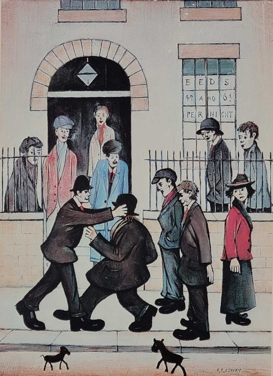 ƚ Laurence Stephen LOWRY (British 1887-1976) A Fight, Salford, Giclée print, titled on label - Image 7 of 12