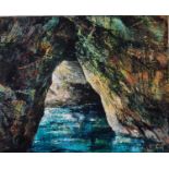 ƚ Clare HUGHES (British 20th / 21st Century) Through the Caves, St Agnes, Acrylic on canvas,