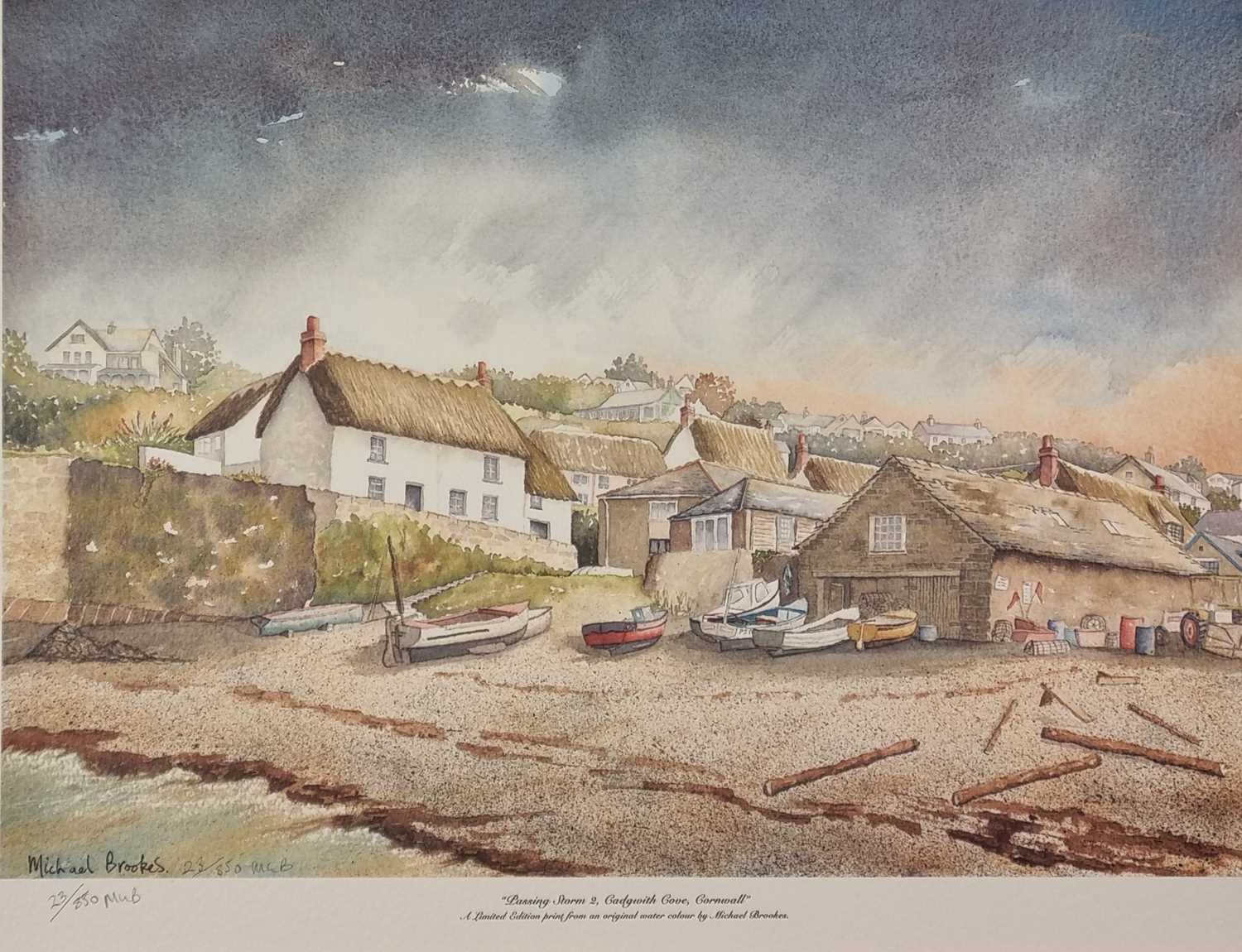 Michael BROOKS (British 20th Century) Passing Storm 1 - Cadgwith Cove, Cornwall , Limited edition - Image 21 of 24