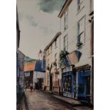 ƚ Christopher ADAMS (British b. 1947) A Cobbled Street (St Ives), Colour print, 13.75" x 9.75" (35cm