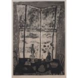 ƚ Jane O'MALLEY (British b. 1944) View from a Window, Etching, Signed and dated 1974 lower right,