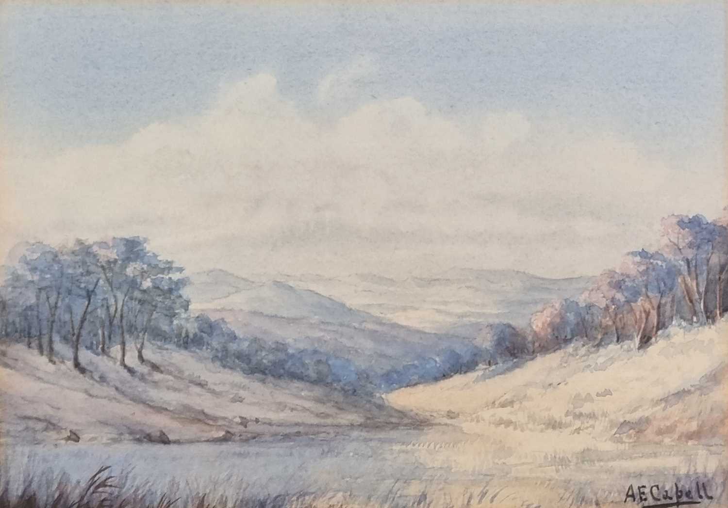 ƚ Col. Algernon Essex CAPPELL CBE (British 1869-1952) Open Landscape near Salisbury, Watercolour, - Image 7 of 9
