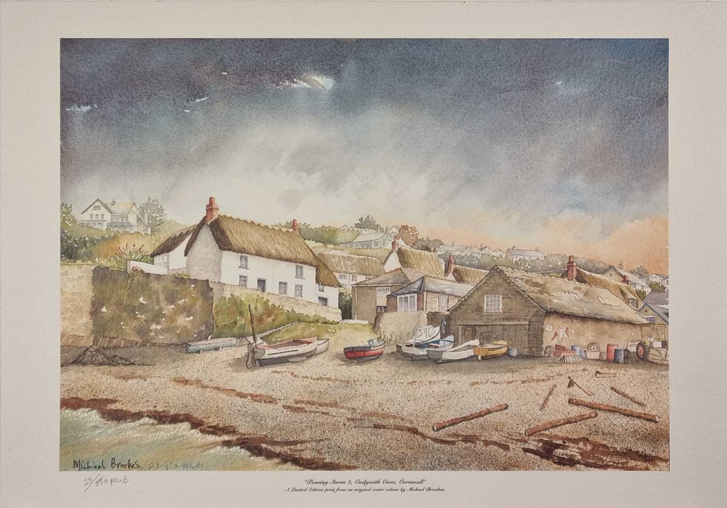 Michael BROOKS (British 20th Century) Passing Storm 1 - Cadgwith Cove, Cornwall , Limited edition - Image 16 of 24