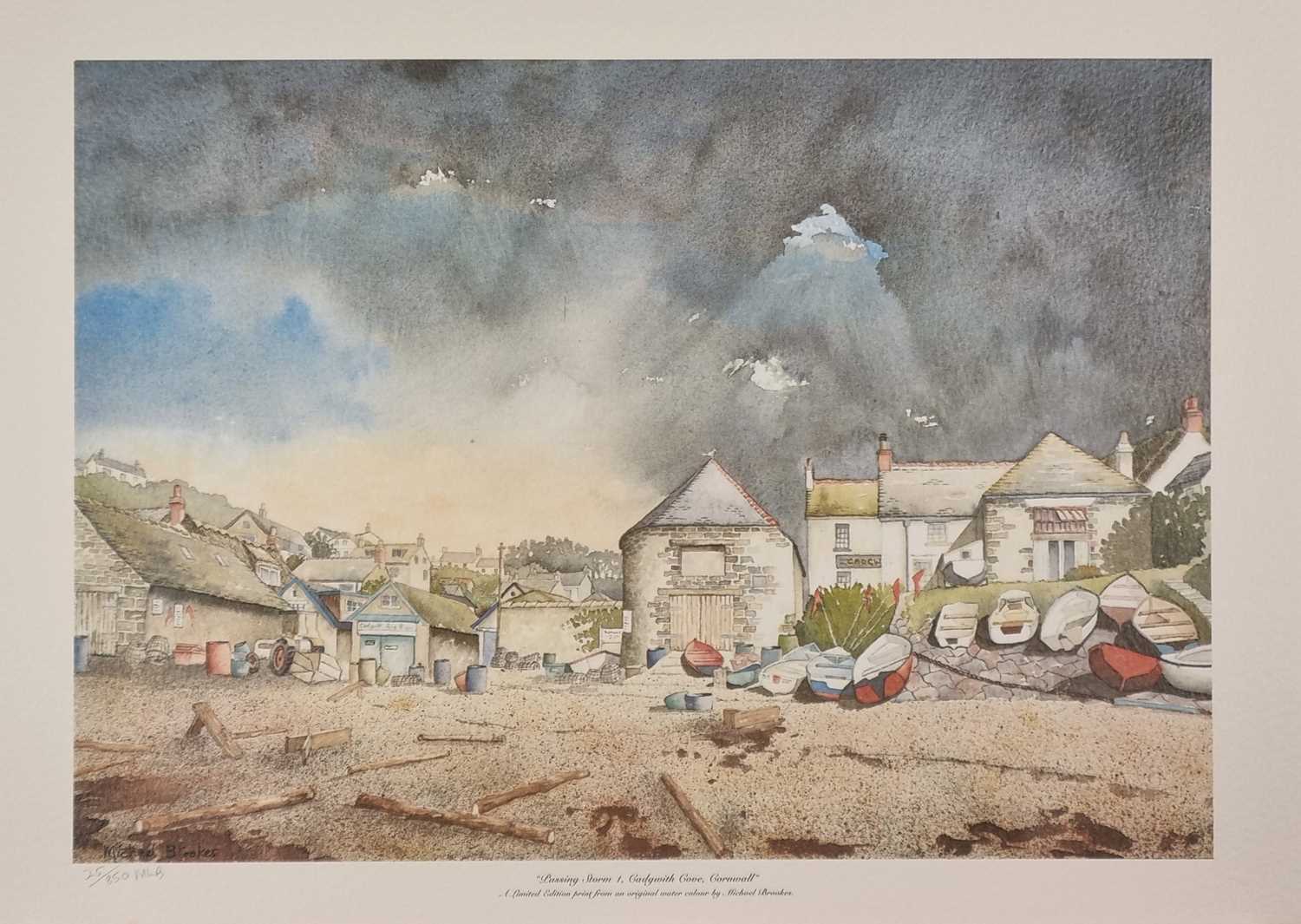 Michael BROOKS (British 20th Century) Passing Storm 1 - Cadgwith Cove, Cornwall , Limited edition - Image 20 of 24