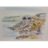 ƚ Geoffrey R. HERICKX (British 20th Century) The Watch House, Coverack, Watercolour, Signed lower