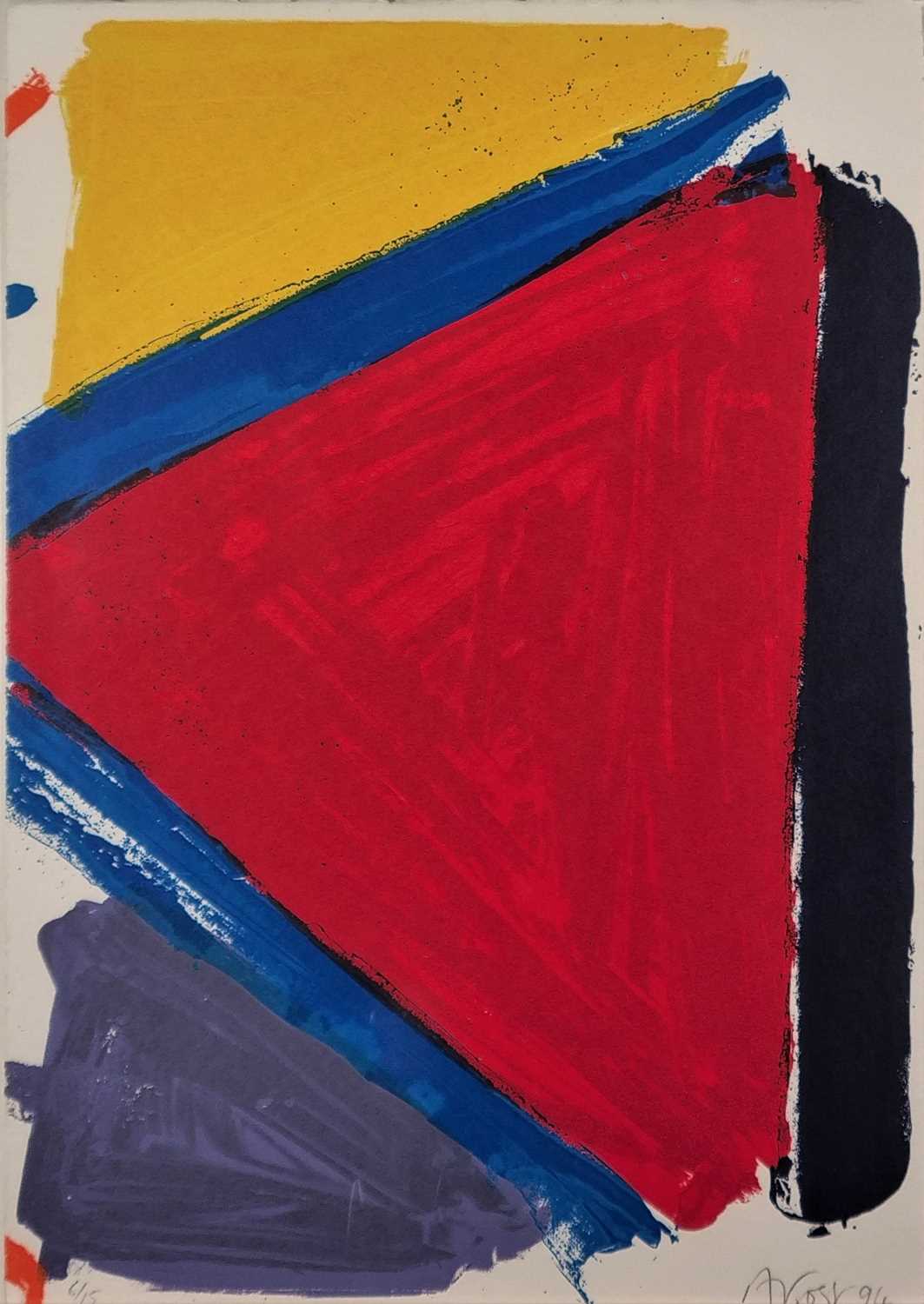 ƚ Anthony FROST (British b. 1951) Abstract in Red, Yellow and Blue, Limited edition screenprint, - Image 7 of 9