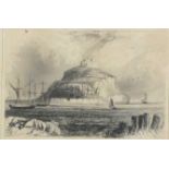 Five 19th Century and later monochrome and colour engravings, lithographs etc, 'St.Michael's Mount',