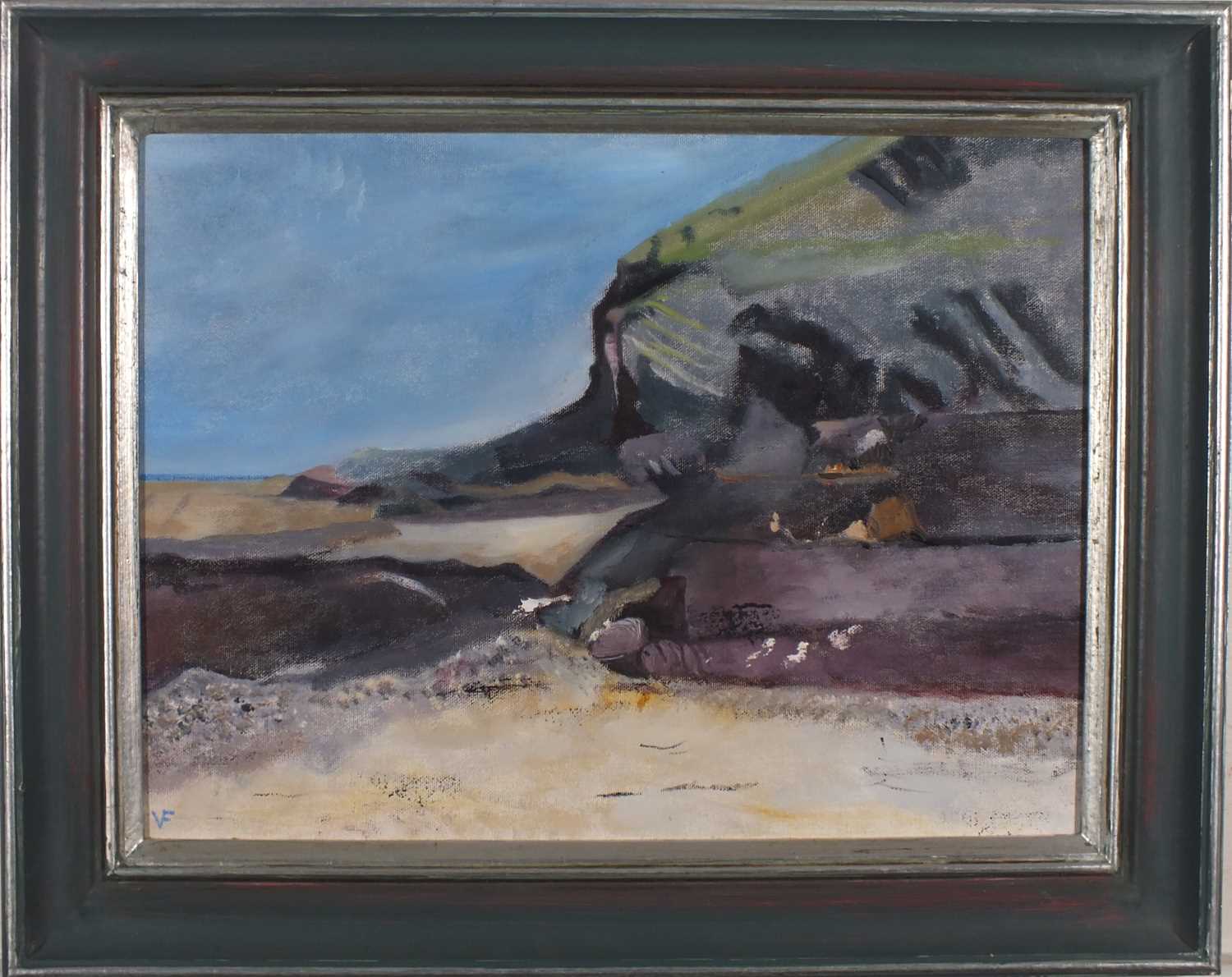 Virginia FITZROY (British b. 1954) Greenaway Bay, Cornwall, Rock, Oil on canvas, Signed with - Image 8 of 12