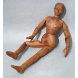 20th Century Artists' articulated lay figure, 18.5" length (47cm)