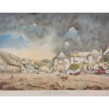 Michael BROOKS (British 20th Century) Passing Storm 1 - Cadgwith Cove, Cornwall , Limited edition