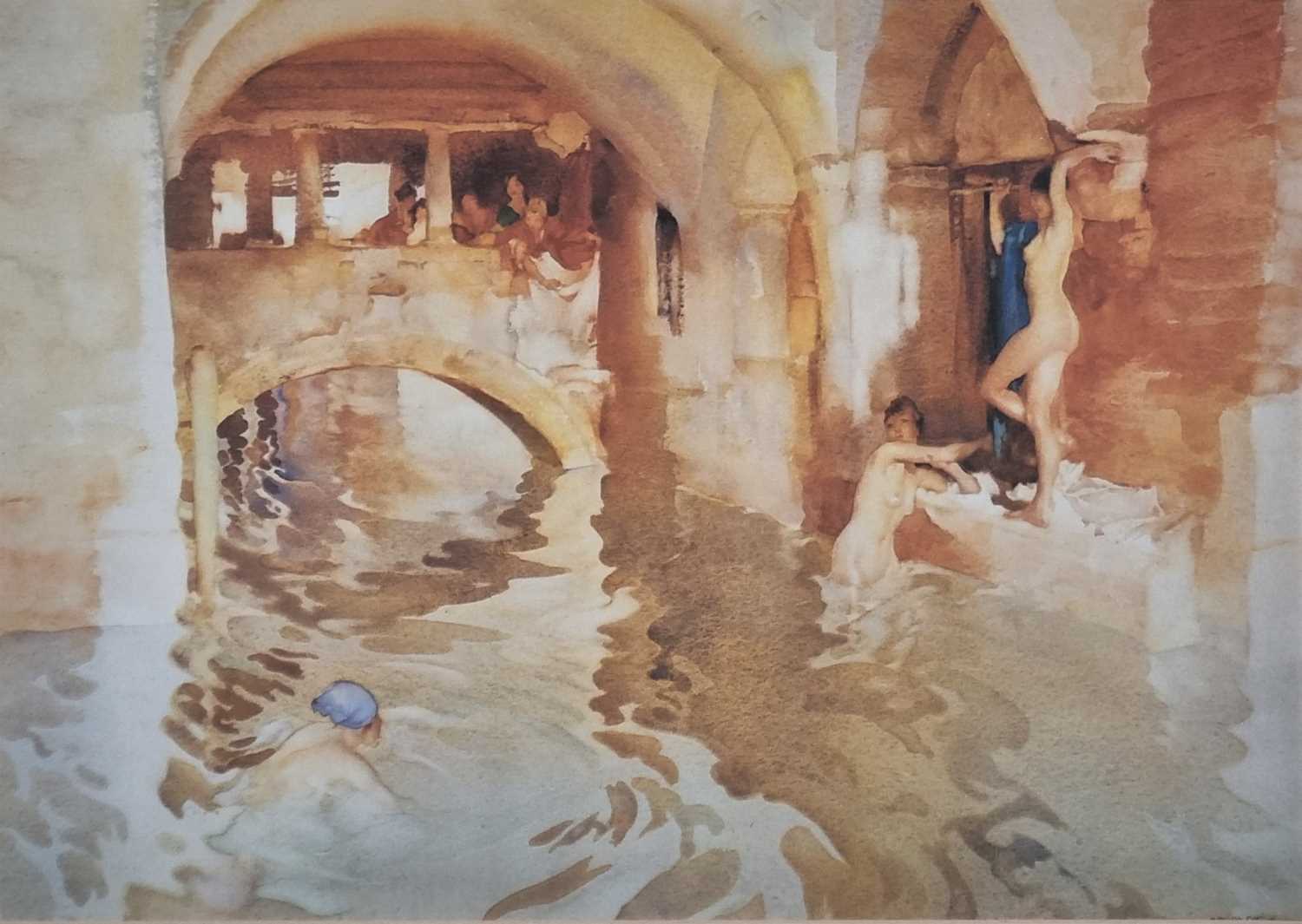 ƚ Sir William Russell FLINT (British 1880-1969) Water Arches, Colour print, 9.75" x 13.75" (24cm x - Image 7 of 9