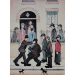 ƚ Laurence Stephen LOWRY (British 1887-1976) A Fight, Salford, Giclée print, titled on label
