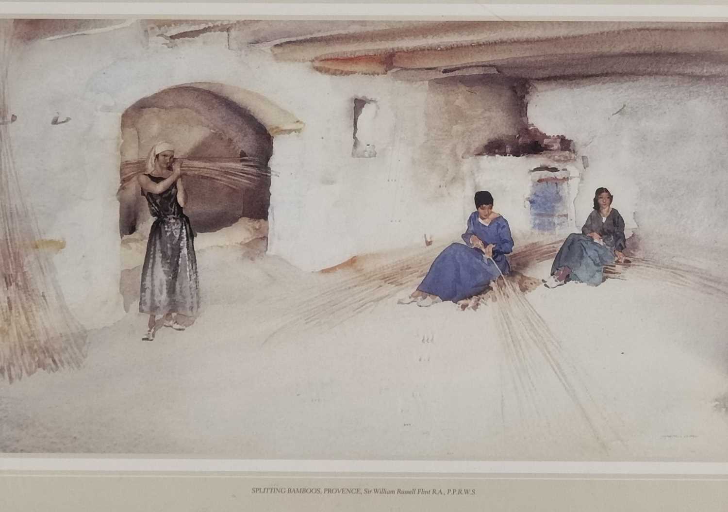 ƚ Sir William Russell FLINT (British 1880-1969) Splitting Bamboos, Provence, Colour print, 8.25" x - Image 4 of 7