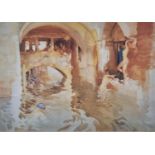 ƚ Sir William Russell FLINT (British 1880-1969) Water Arches, Colour print, 9.75" x 13.75" (24cm x