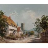 George HORNE (British 20th Century) Ideford, South Devon, Oil on board, Signed lower right, titled