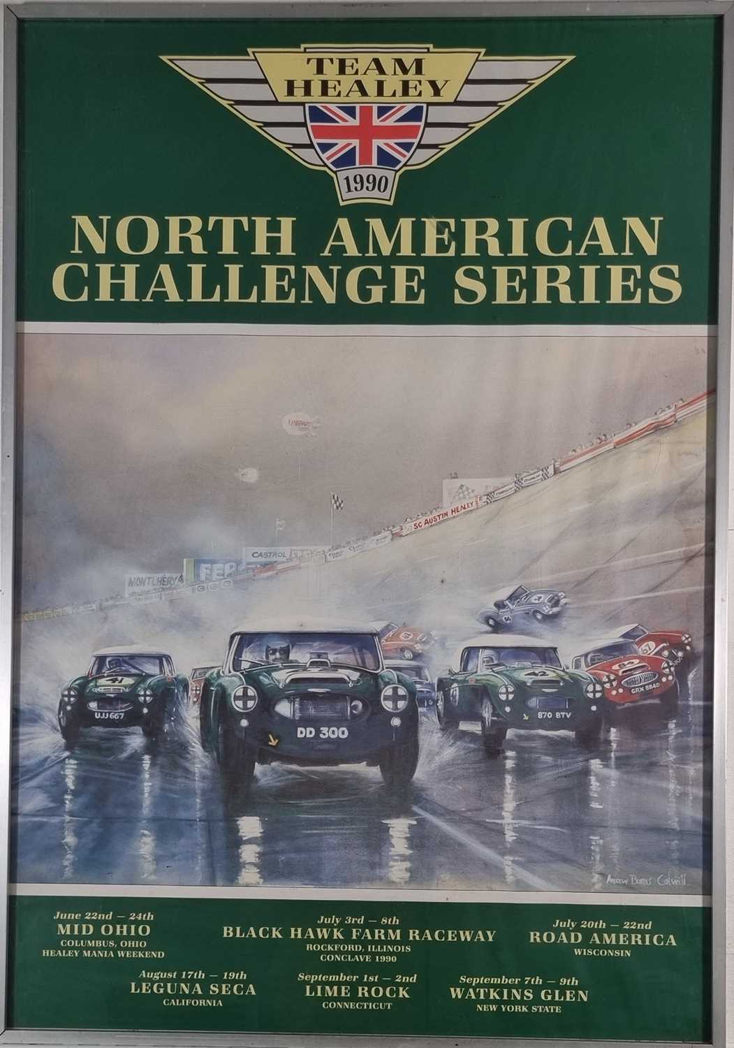 20th Century Poster for the North American Challenge Series, Team Healey 1990, 33.75" x 23.25" (85cm