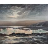 ƚ Alfred Douglas DREW (British 1926 - 2002) Seascape, Oil on canvas board, Signed lower left, 19"