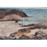 Virginia FITZROY (British b. 1954) Tiree (Scotland), Rock, Oil on board, Signed with monogramme