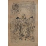 ƚ Joan GODFREY (British 20th / 21st Century) Celtic Bird, Monoprint, Signed and dated 12/86 lower