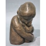 ƚ Theresa GILDER (British b. 1935) Mother and Baby, Bronze Resin, Signed and numbered 51/100 to