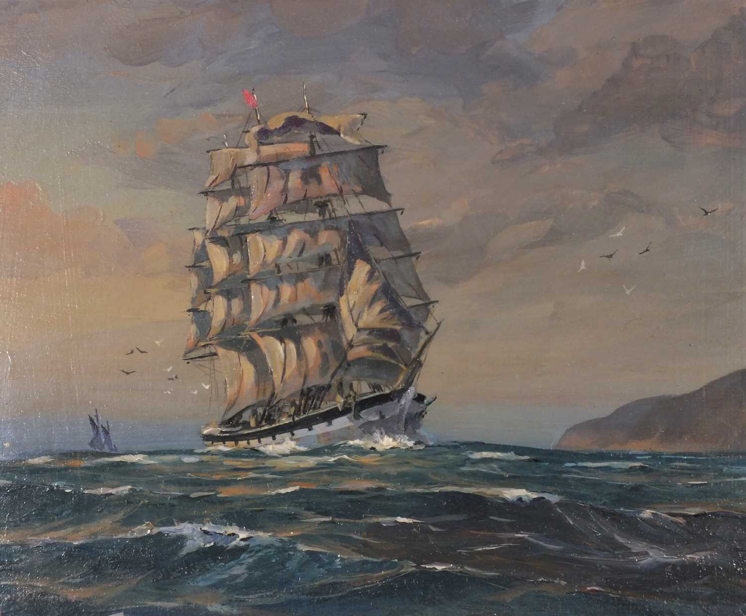 Desmond V.C. JOHNSON (British 1922-2022) A Galleon Sailing off the Coast - Image 9 of 16