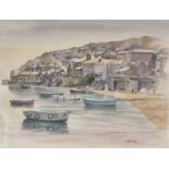 ƚ Geoffrey R. HERICKX (British 20th Century) Mousehole, Watercolour, Signed lower right, title