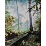 ƚ L. Bruce CHAPMAN (British 20th Century) Woodland Scene, Signed and dated 1987 lower left, 19.5"