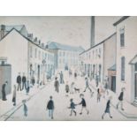 ƚ Laurence Stephen LOWRY (British 1887-1976) Coronation Street, Coloured print, 18" x 14" (46cm x
