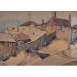 T R HARVEY? (British 20th Century) Harbour Slipway, Watercolour, Indistinctly signed lower right,