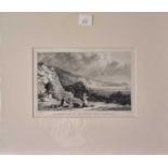 Thomas ALLOM (British 1804-1872) Sharrow Grott, Whitsand Bay, Cornwall, Engraving, 4.5" x 6.75" (