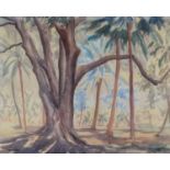 ƚ Eric HILLER (British 1893-1965) Woodland Walk, Watercolour, Signed lower left, 15.5" x 20" (39cm x