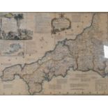 Thomas KITCHEN (British 1718-1784) 18th Century Map of Cornwall, Engraving in colours, 20.5" x 27.5"