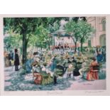ƚ Faye WHITTAKER (British 20th Century) Band Stand, Limited edition print, Signed in pencil lower