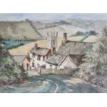 Desmond V.C. JOHNSON (British 1922-2022) Dittisham (St George's Church), Oil on board, Signed