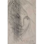 ƚ Mervyn LEVY (Welsh 1915-1996) Portrait of Pat, Pencil drawing, Signed and inscribed lower left,