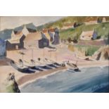 ƚ RUSSELL (Mid 20th Century) Cadgwith, Watercolour, Signed and dated '58 lower right, 8.75" x 12.
