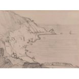ƚ Samuel John Lamorna BIRCH (British 1869-1955) Lamorna Cove, Pencil drawing, inscribed verso, 6.75"