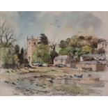 ƚ Geoffrey R. HERICKX (British 20th Century) St. Anthony in Meneage, Watercolour, Signed lower left,