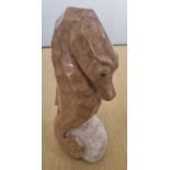 Lawrence MURLEY (British b. 1962) Seahorse, Sculpture in Rosso Assagio Stone, Numbered II, Signed
