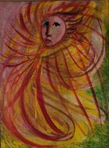 Gaynor GARNER (British 1938-2021) Surreal Sun Goddess, Oil on canvas, Signed Gaynor and dated 1976