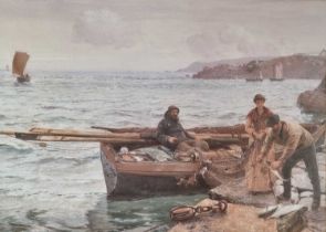 Charles Napier HEMY (British 1841-1917) Crabber's Bait, Colour print, 11.25" x 15.5" (28cm x 39cm)