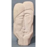 Theresa GILDER (British b. 1935) Cheek to Cheek, Portland Stone, Signed to base, 16.25" high (41cm)