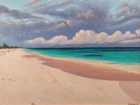 Charles SUMMERS (British b. 1945) The Beach, Oil on paper, Signed and dated 2006 lower right, 22"