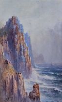 John Clarkson UREN (British 1845-1932) At Land's End, Watercolour, Signed lower left, 17.75" x 10.5"