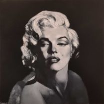 David GAINFORD (British b. 1941) Marilyn Monroe, Oil on canvas, Signed lower left, 39.25" x 39.