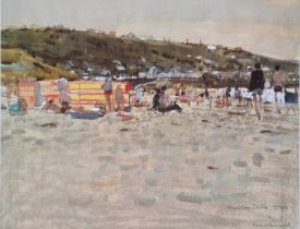 ƚ Ken HOWARD (British 1932-2022) A Busy Beach (Sennen Beach), Limited edition print, Signed ad